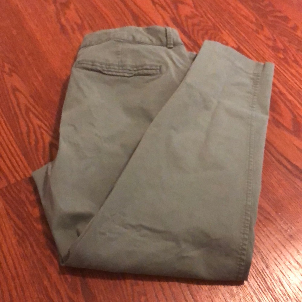 Green pixie ankle chino pants